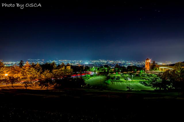 笛吹フルーツ公園から眺めた夜景 (山梨県)